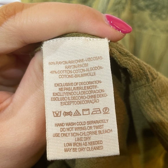 Free People Women's Blackbird Embroidered Floral Green Top - size XS - Picture 9 of 9